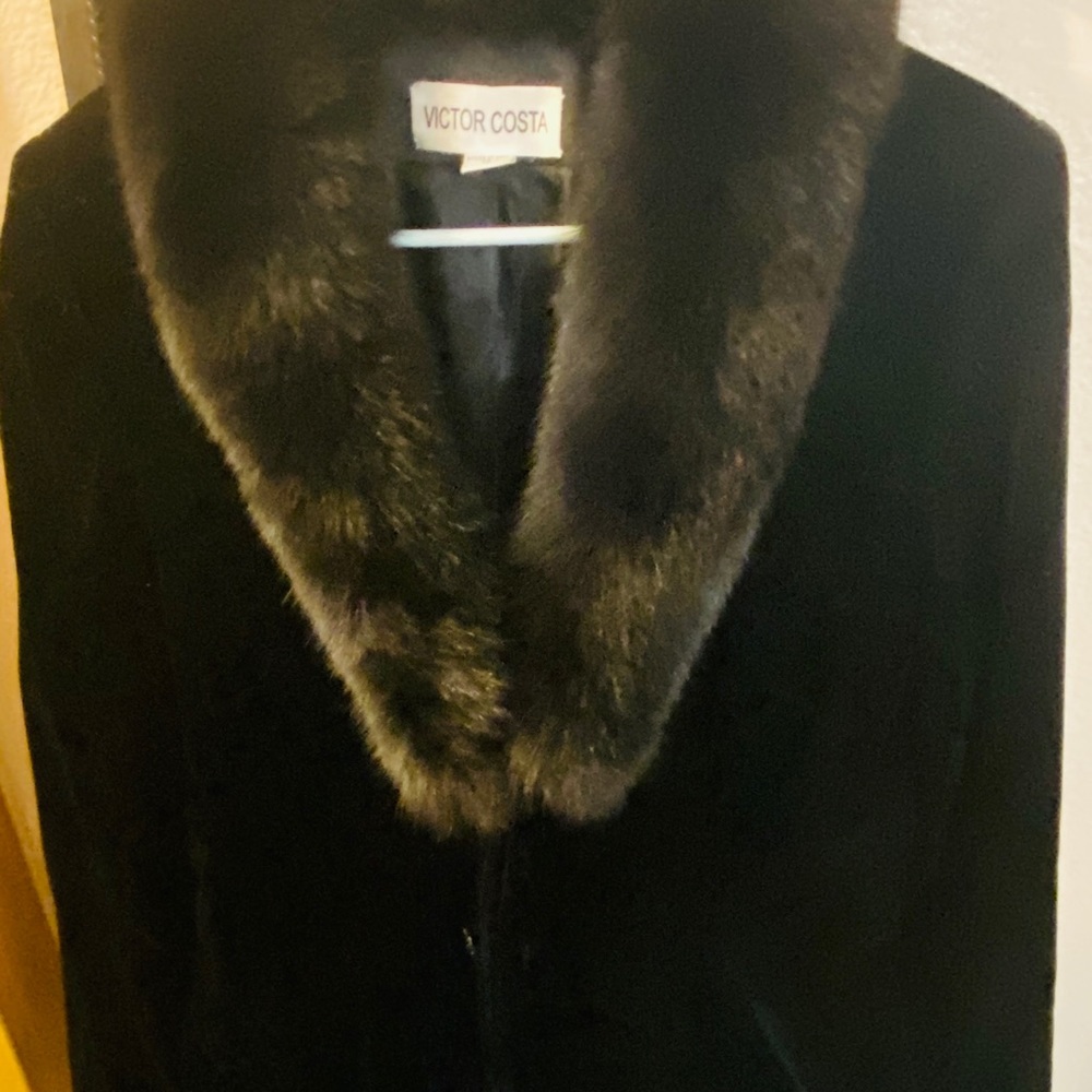 Victor Costa Fur trim coat